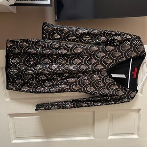 WOW Couture Black and Gold Midi Dress